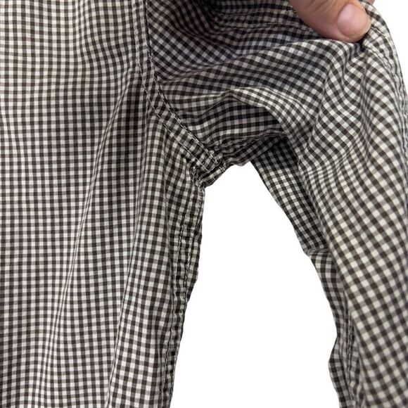 Lauren Ralph Lauren Button Up Top Womens  Size M Plaid Flip Cuff Black green tag - Picture 10 of 16